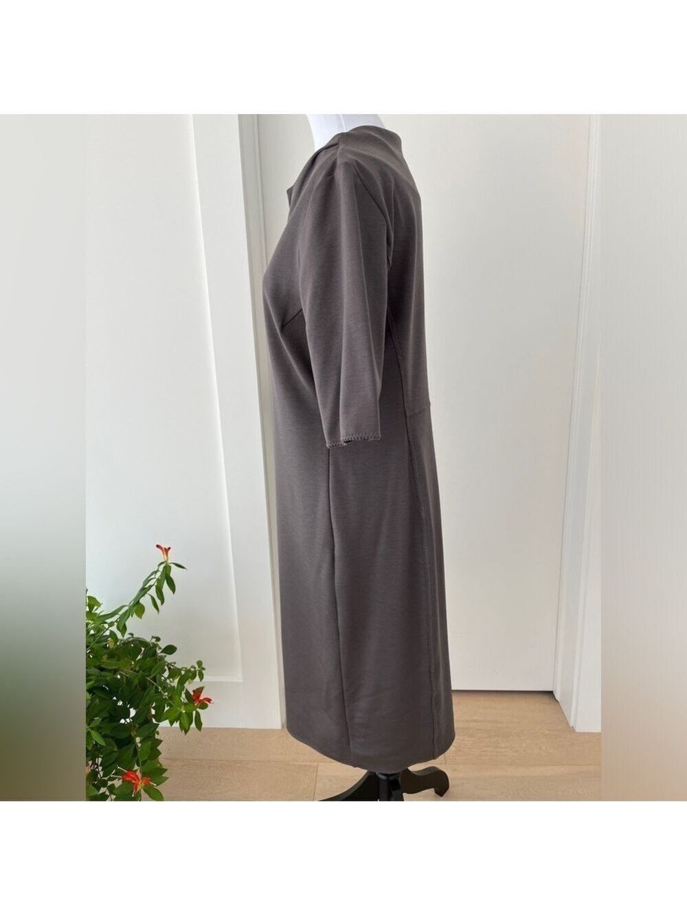 MARELLA Boat Neck Dress Jersey Wool Blend Classic Neutral Elegant Minimalist - Picture 4 of 17